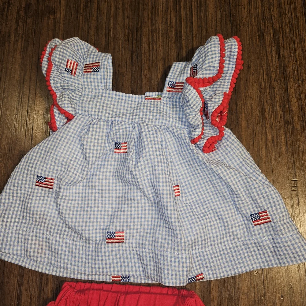 Patriotic Blue and Red Kids Matching Set Size 6 months